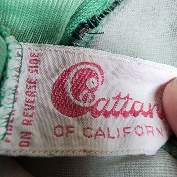 Vintage Cattani of California Green & Black Babydoll (36) - Picture 6 of 6